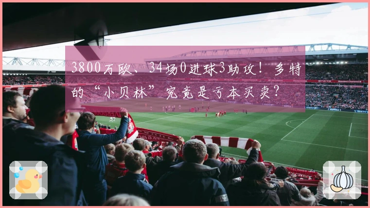 3800万欧、34场0进球3助攻！多特的“小贝林”究竟是亏本买卖？